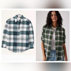 Abercrombie & Fitch Green Plaid Women's Shirt